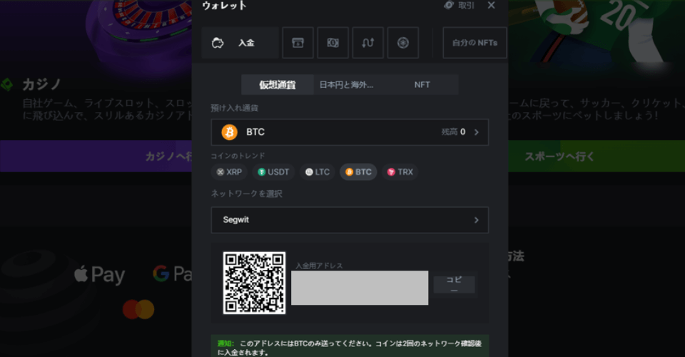ビーシー・ゲーム|決済・入出金方法