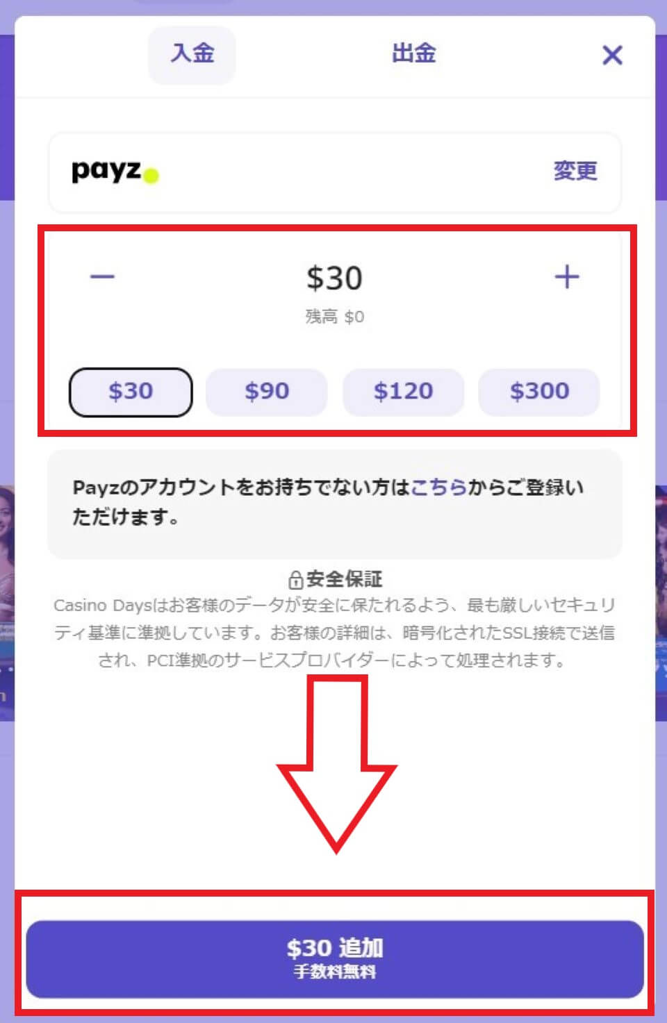 ペイズ|入金方法2