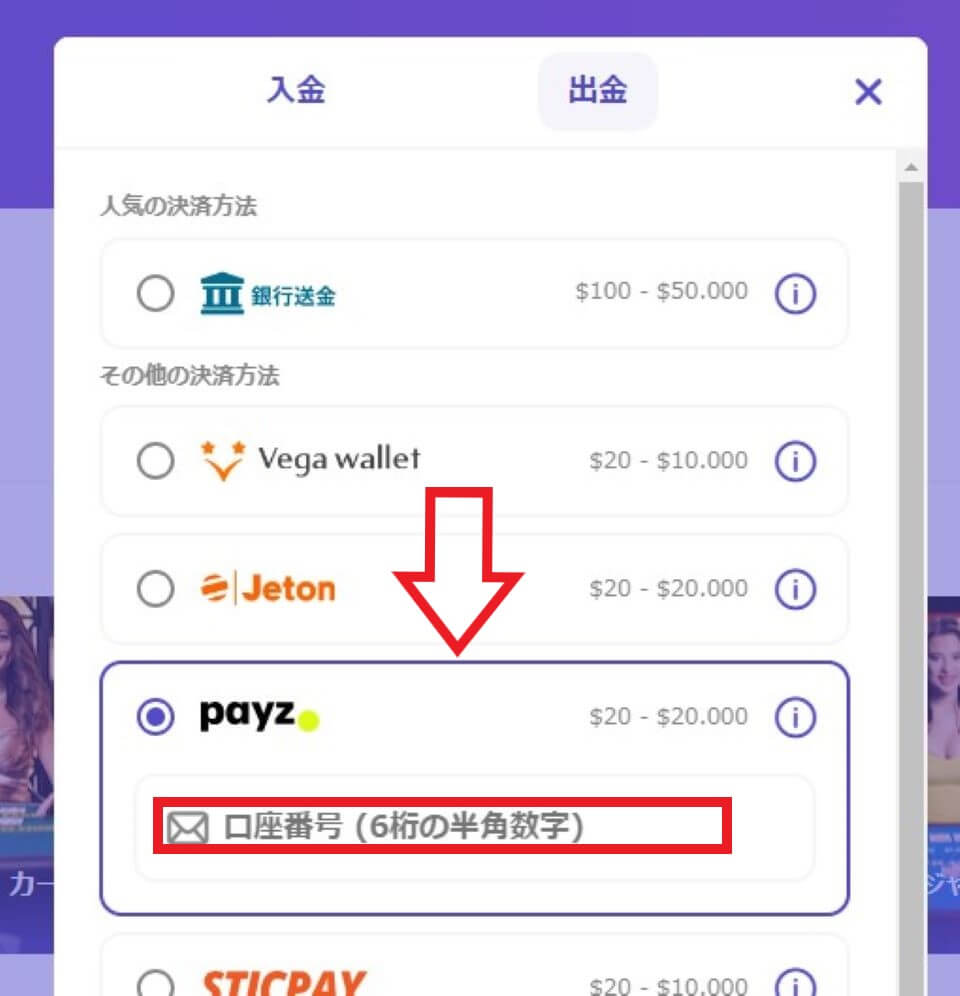 ペイズ|出金方法