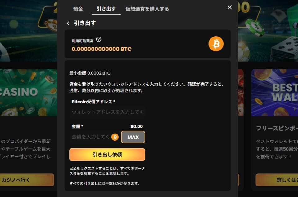 WSMカジノ|出金方法