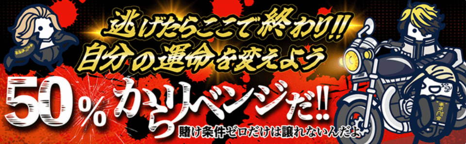 ベスト キャッシュバック カジノボーナス|コニベット・リベンジボーナス50%